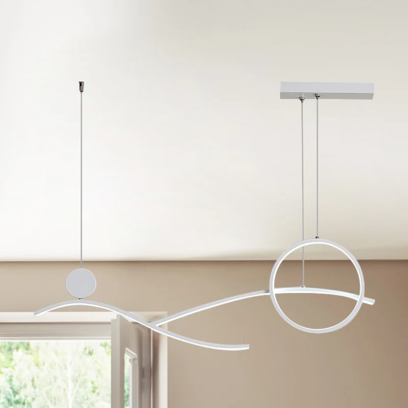 Cirkel- en takverlichting Eenvoud Metallic zwart/wit/goud LED-hangende kroonluchter warm/wit licht Clearhalo