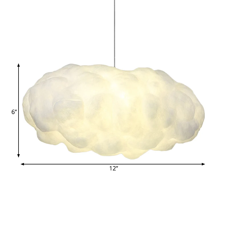 Cloud Hanglamp Kit Minimalisme Katoen 1 Kop Witte Hanglamp Warm/Wit Licht Clearhalo