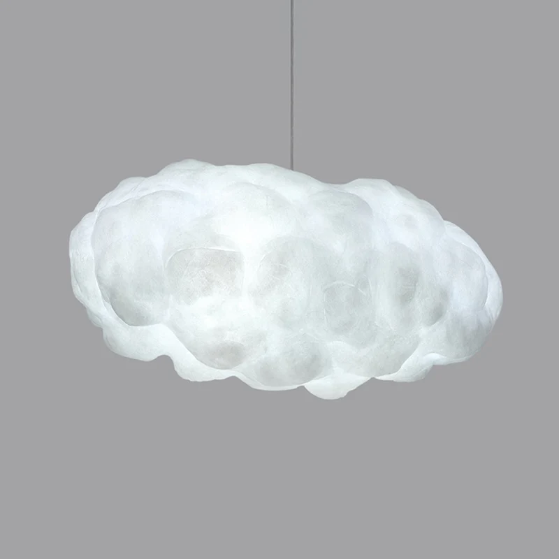 Cloud Hanglamp Kit Minimalisme Katoen 1 Kop Witte Hanglamp Warm/Wit Licht Clearhalo