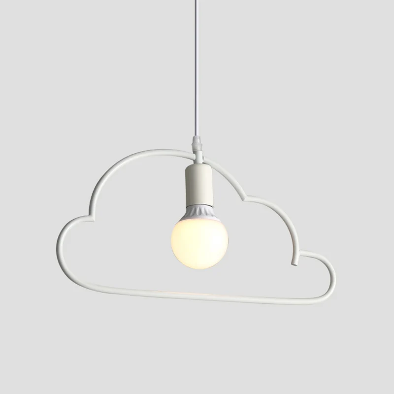 Cloud Nachtkastje Hanglamp Metaal 1 Lamp Modernisme Hangende Plafondlamp Wit Clearhalo