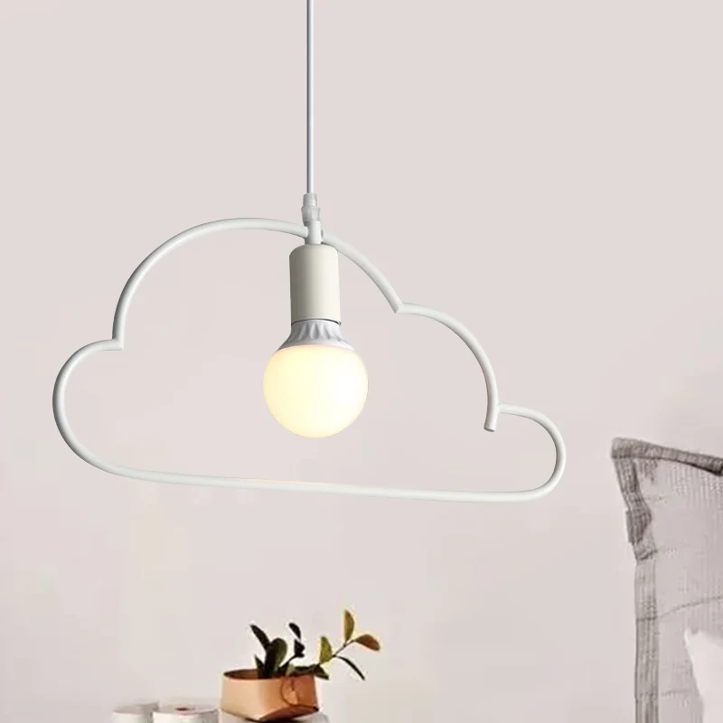 Cloud Nachtkastje Hanglamp Metaal 1 Lamp Modernisme Hangende Plafondlamp Wit Clearhalo