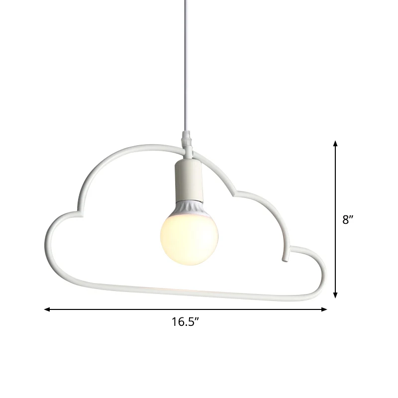 Cloud Nachtkastje Hanglamp Metaal 1 Lamp Modernisme Hangende Plafondlamp Wit Clearhalo
