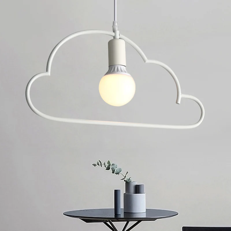 Cloud Nachtkastje Hanglamp Metaal 1 Lamp Modernisme Hangende Plafondlamp Wit Clearhalo