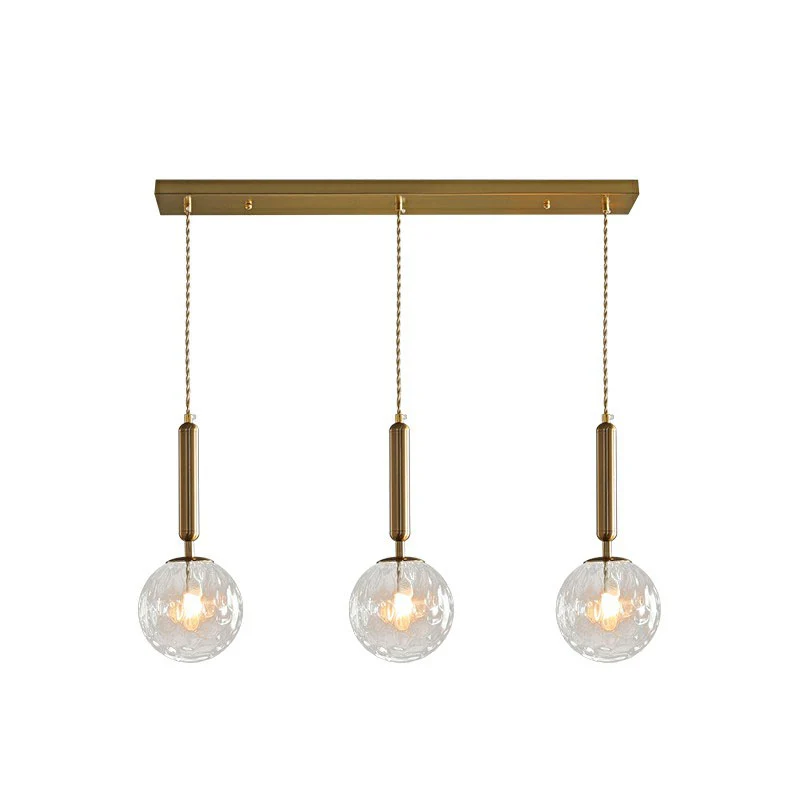 Clusterbol hanglamp Eenvoud Honingraatglas 3-koppige hanglamp met gouden afwerking Clearhalo