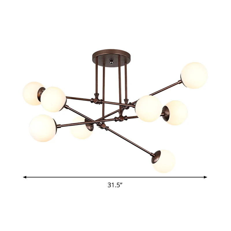 Coffee Bubble plafondkroonluchter eigentijds 8 lampen opaalglas hangende hanglamp Clearhalo