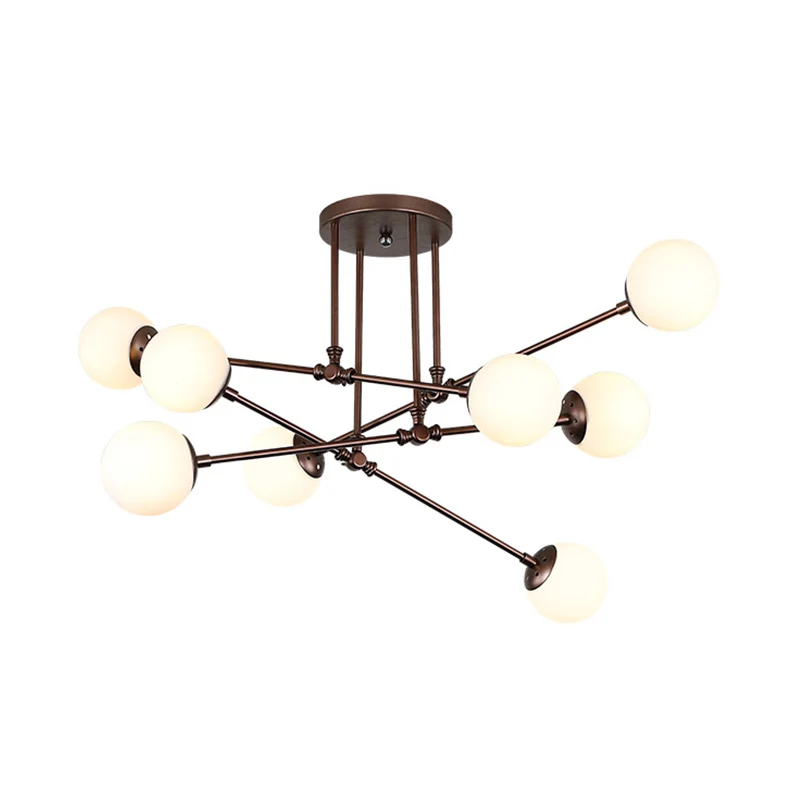 Coffee Bubble plafondkroonluchter eigentijds 8 lampen opaalglas hangende hanglamp Clearhalo