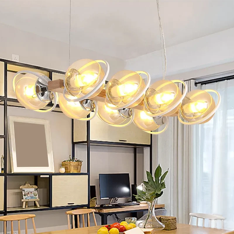 Cognac Bubble Shade Island Lighting 6/8/12 Lights Modern glazen hanglamp voor eetkamer Clearhalo
