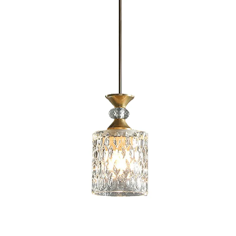 Column K9 Crystal Drop Lamp Postmodern 1-lamp Restaurant Downlight-hanger goud Clearhalo