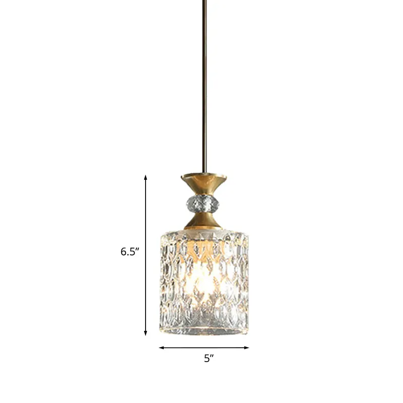 Column K9 Crystal Drop Lamp Postmodern 1-lamp Restaurant Downlight-hanger goud Clearhalo