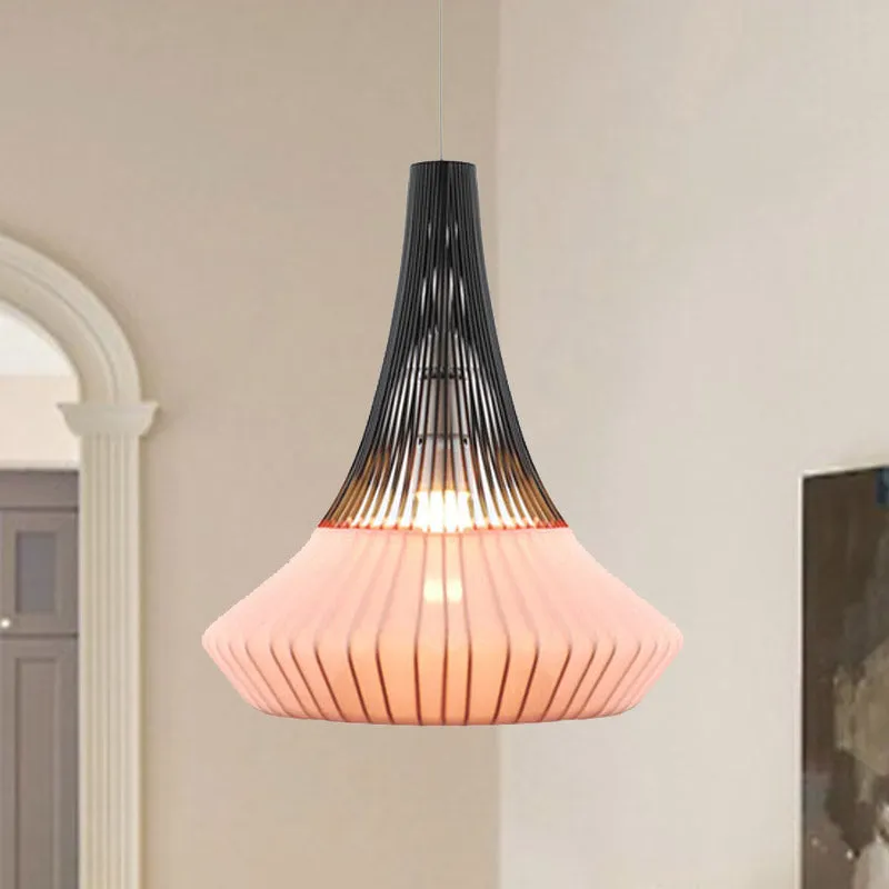 Cone Shade hanglamp moderne stijl stof 1 licht zwart/roze/blauw hanglamp voor woonkamer Clearhalo