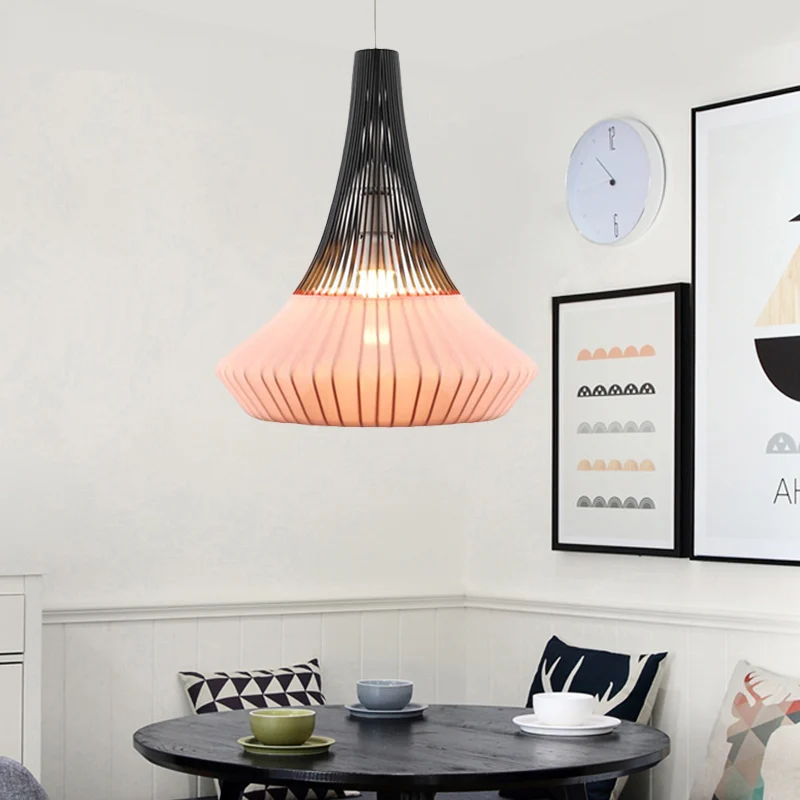 Cone Shade hanglamp moderne stijl stof 1 licht zwart/roze/blauw hanglamp voor woonkamer Clearhalo