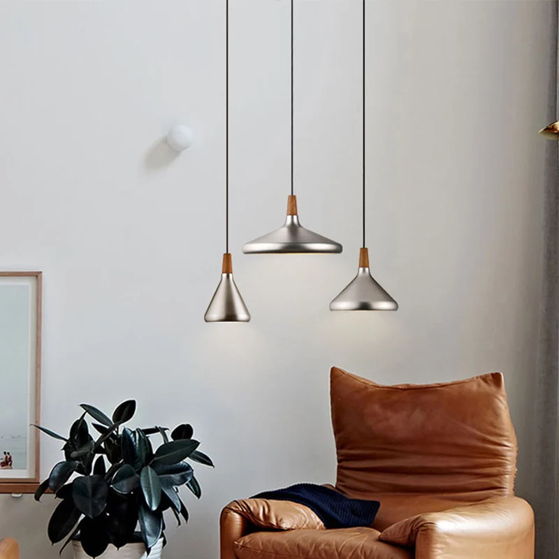 Cone Shade-plafondlamp Eenvoud Metallic 1-kops eetkamer hanglamp Clearhalo