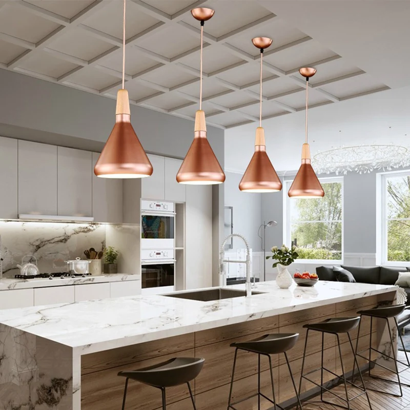 Cone Shade-plafondlamp Eenvoud Metallic 1-kops eetkamer hanglamp Clearhalo