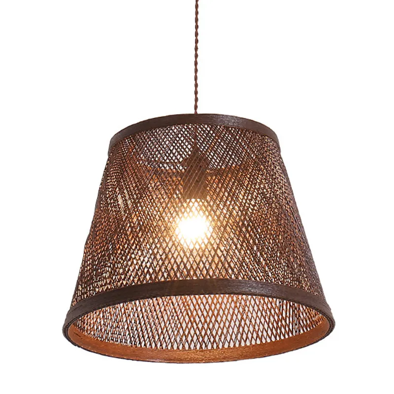 Cone Suspension hanglamp modern rotan 1 lichtbruine hanglampset voor eetkamer Clearhalo