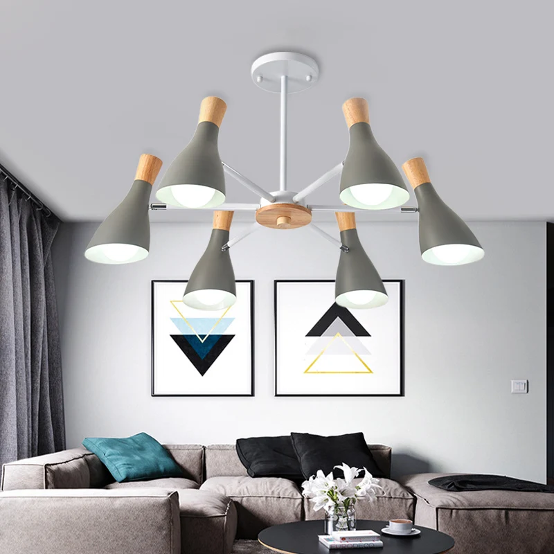 Cone Woonkamer Hanglampen Metaal 6 Lampen Moderne Stijl Kroonluchter Clearhalo