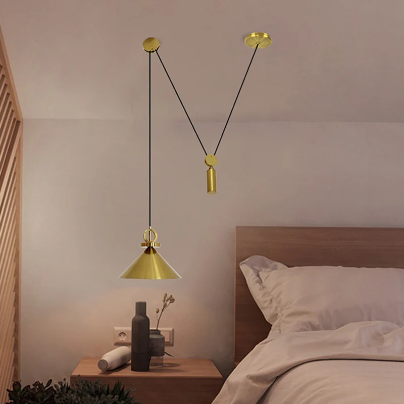 Conic Drop hangende modernistische metalen 1-lichts keukenkatrol plafondophanglamp messing Clearhalo