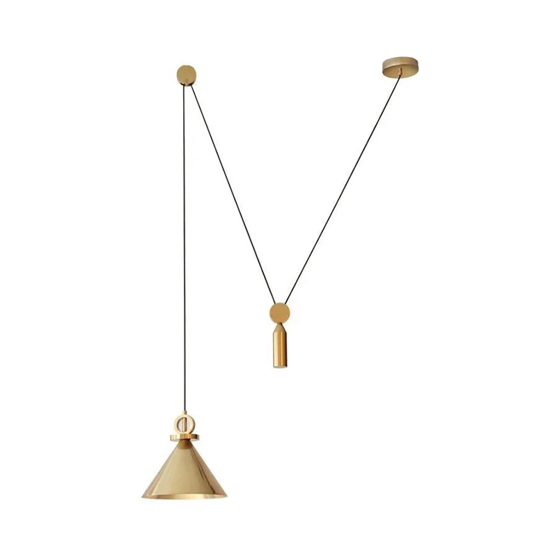 Conic Drop hangende modernistische metalen 1-lichts keukenkatrol plafondophanglamp messing Clearhalo