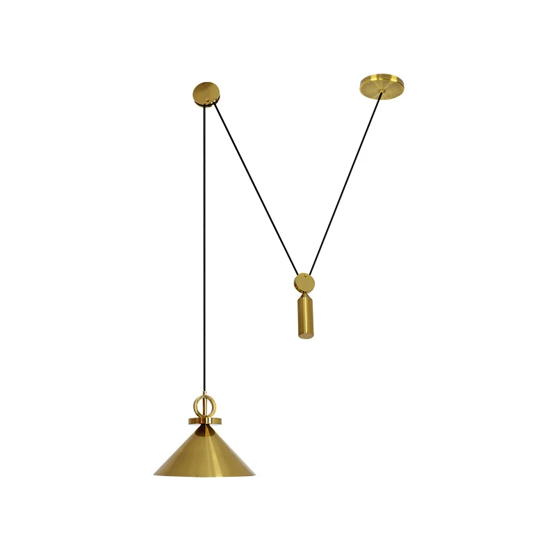 Conic Drop hangende modernistische metalen 1-lichts keukenkatrol plafondophanglamp messing Clearhalo
