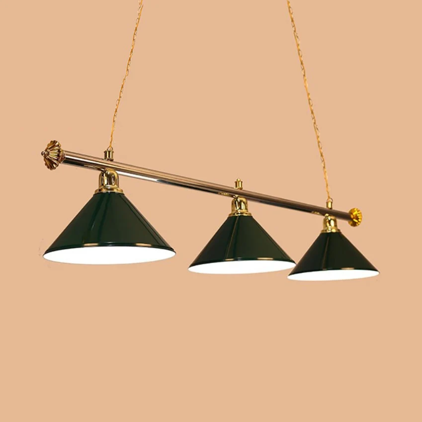 Conisch metallic biljartlichtfabriek 3-koppig binneneilandverlichtingsarmatuur zwart/rood/blauw Clearhalo