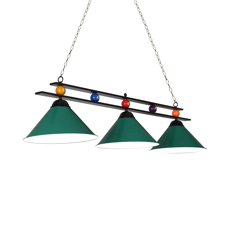 Conisch metallic biljartlichtfabriek 3-koppig binneneilandverlichtingsarmatuur zwart/rood/blauw Clearhalo