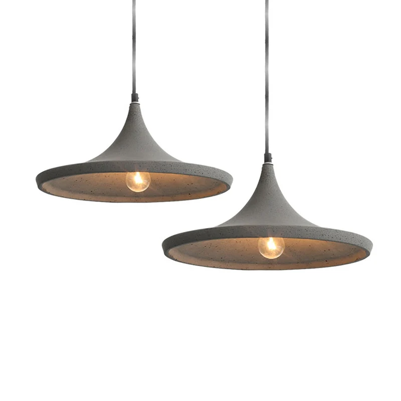 Conische Cement Suspension Lighting Scandinavische stijl 1-lamp grijze hangende plafondlamp Clearhalo