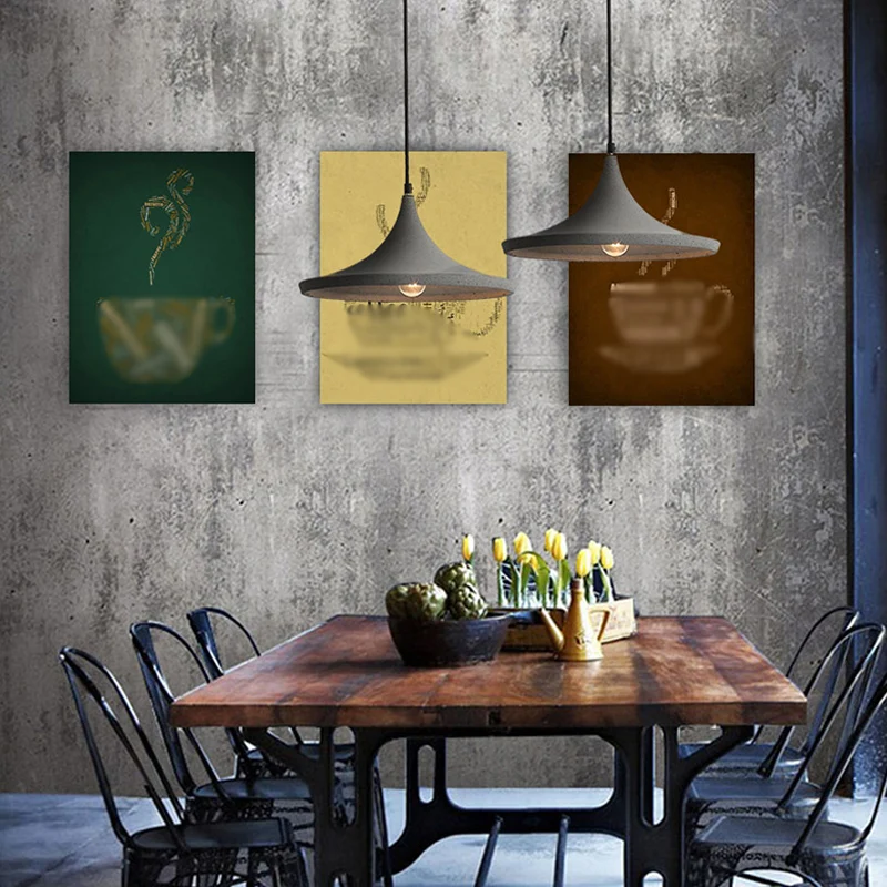 Conische Cement Suspension Lighting Scandinavische stijl 1-lamp grijze hangende plafondlamp Clearhalo