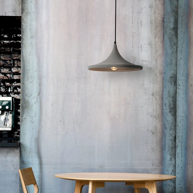 Conische Cement Suspension Lighting Scandinavische stijl 1-lamp grijze hangende plafondlamp Clearhalo