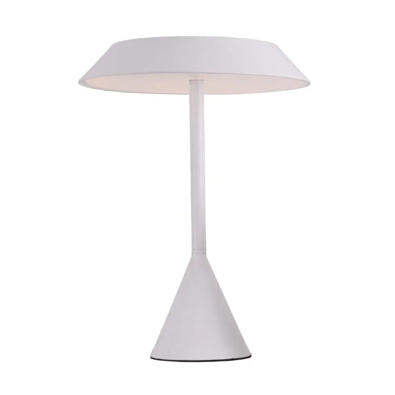 Conische Frustum Touch Dimmer Bureaulamp Eenvoudig IJzer 1 Kop Wit Leesboeklicht Clearhalo