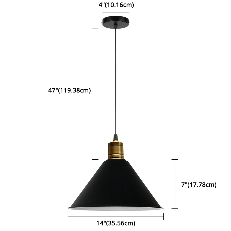 Conische hangende hanglamp Scandinavische stijl, metalen restaurant-downlight-hanger Clearhalo