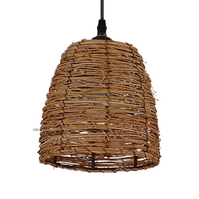Conische hanglamp hedendaagse stijl rotan 1 kop beige/bruine hanglamp voor eetkamer Clearhalo