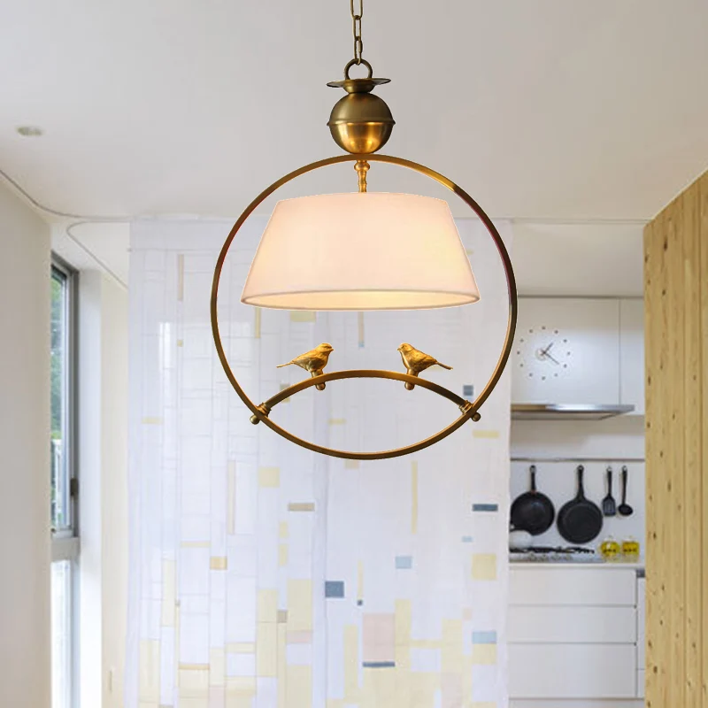 Conische hanglamp van textiel, traditioneel, 1-lichts hangend plafondlamp voor woonkamer wit/zwart/rood Clearhalo