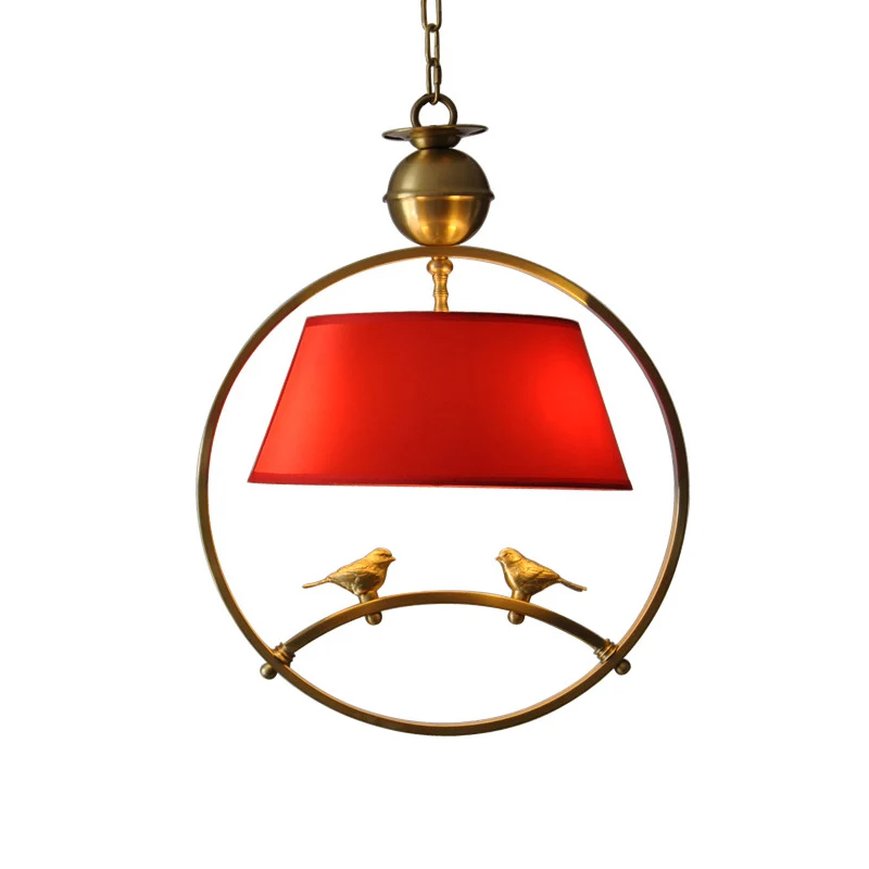 Conische hanglamp van textiel, traditioneel, 1-lichts hangend plafondlamp voor woonkamer wit/zwart/rood Clearhalo