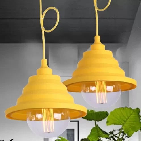Conische hanglamp voor kinderen, metaal, enkele kop, felgekleurde hanglamp voor speelkamer Clearhalo