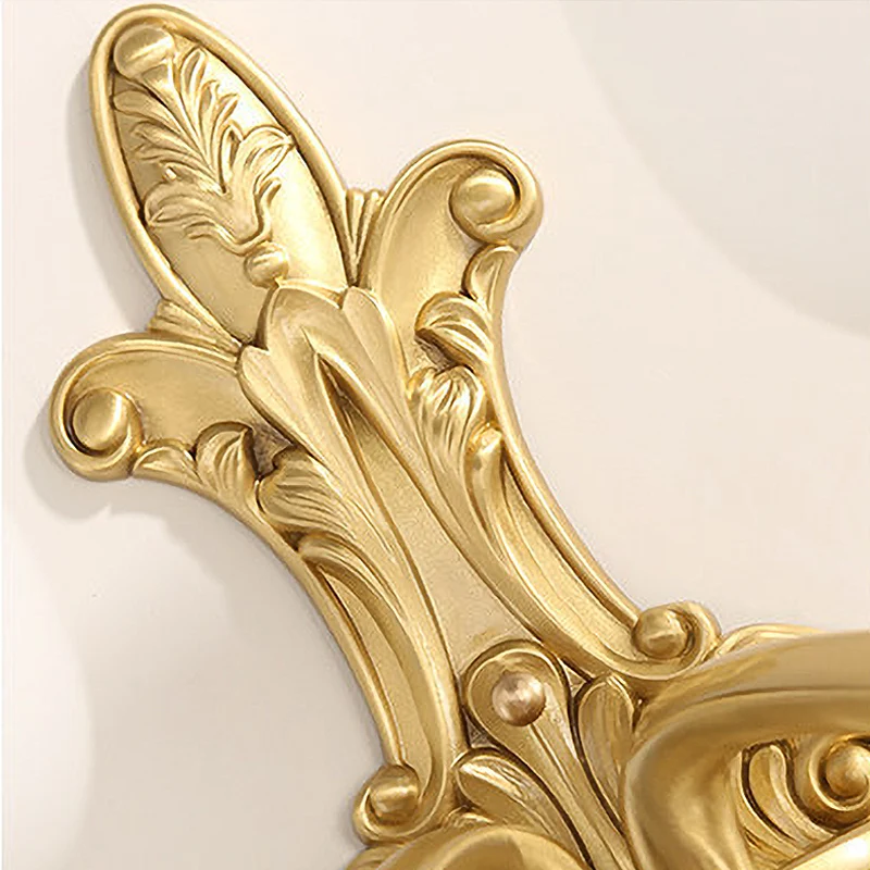 Conische ivoorkleurige glazen wandlamp, vintage 1/2-lamp slaapkamer wandverlichtingsarmatuur goud Clearhalo