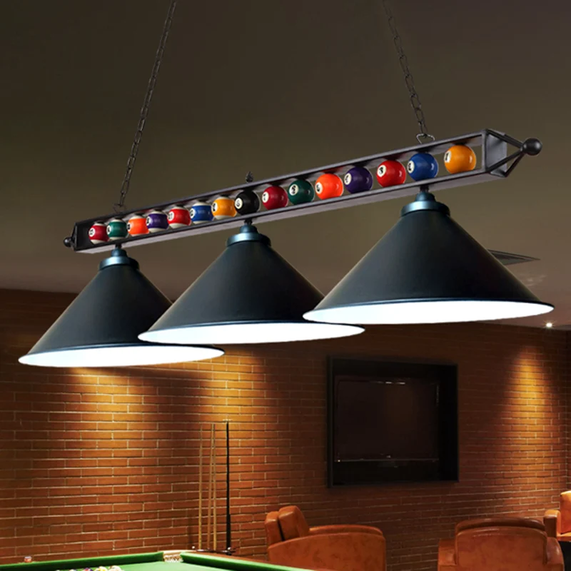 Conische kap biljartlamp industriële stijl metalen country club eilandlamp met opgerolde rand Clearhalo