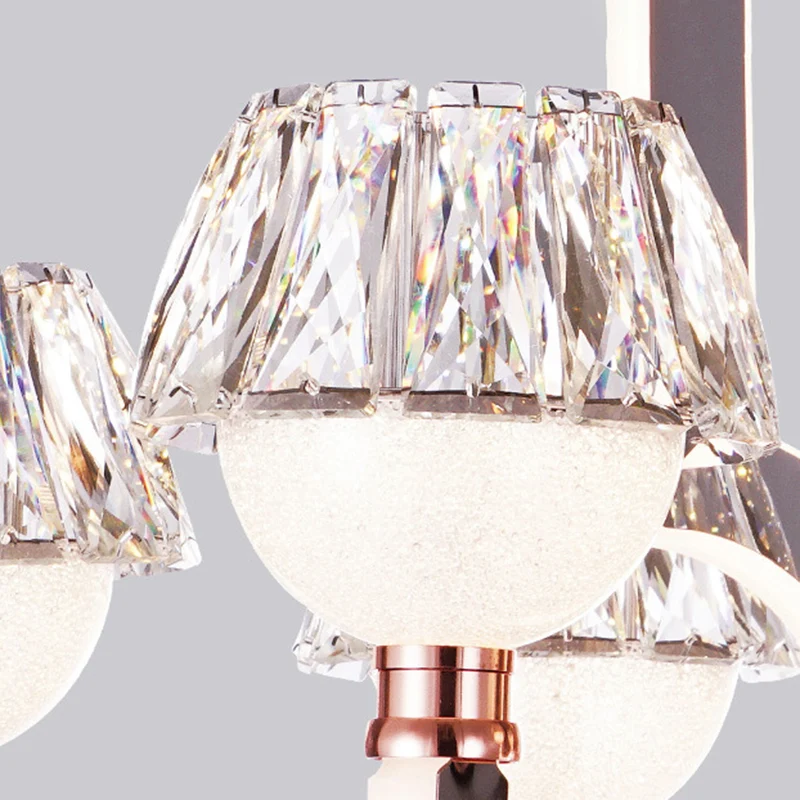 Conische kroonluchter Verlichting Kristal 6-lichts slaapkamer hanglamp chroom Clearhalo