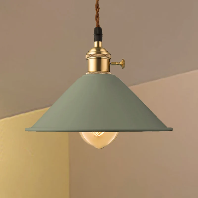 Conische schaduw Eetkamerplafondlamp Industriële stijl Metaal 1 Lichtgrijs/wit/roze hanglamp Clearhalo