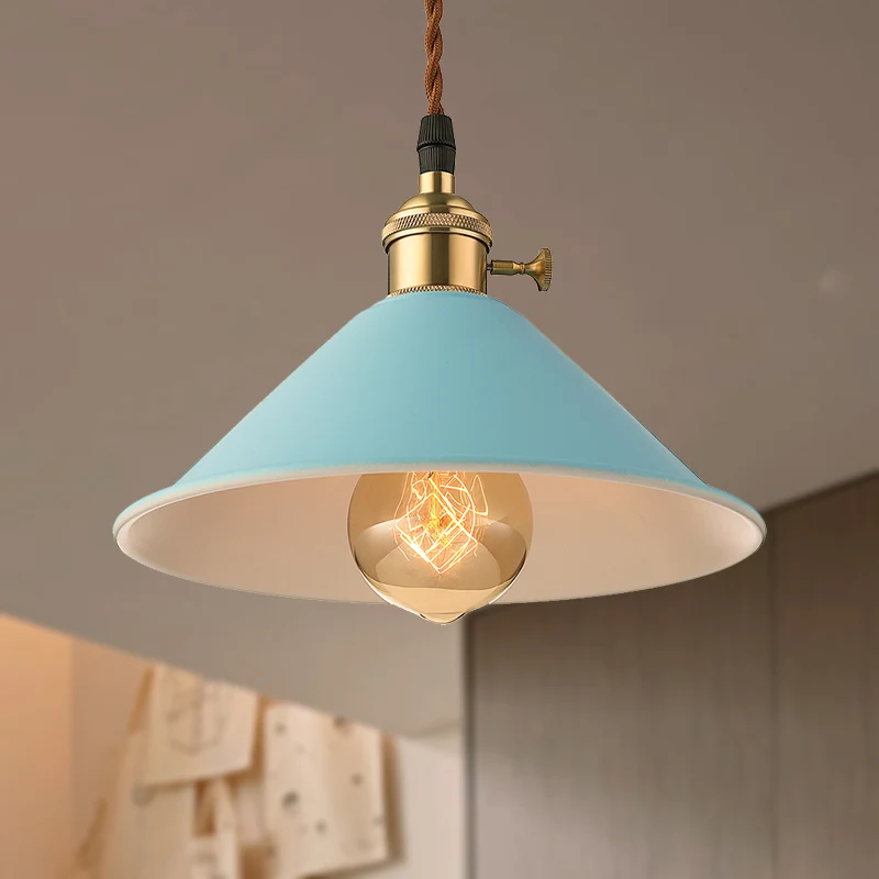 Conische schaduw Eetkamerplafondlamp Industriële stijl Metaal 1 Lichtgrijs/wit/roze hanglamp Clearhalo
