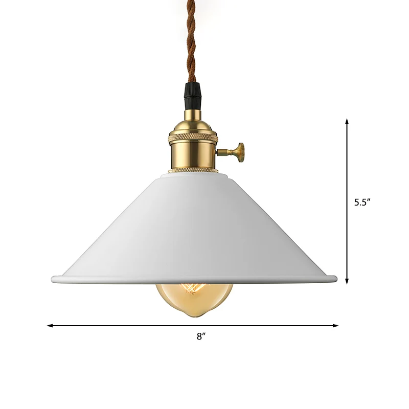 Conische schaduw Eetkamerplafondlamp Industriële stijl Metaal 1 Lichtgrijs/wit/roze hanglamp Clearhalo