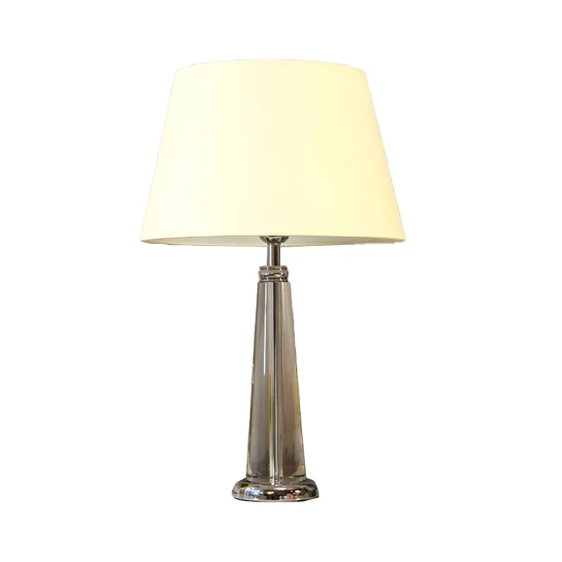 Conische tafellamp Modern handgeslepen kristal 1 kop witte kleine bureaulamp, 14"/16" breed Clearhalo