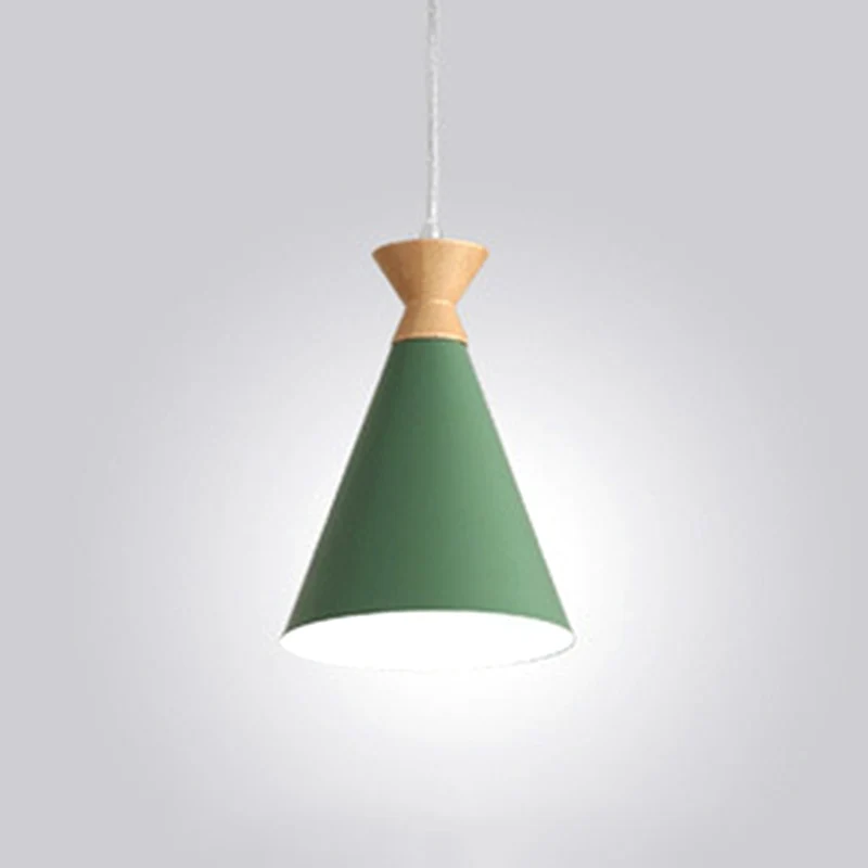 Conische woonkamer hangende hanglamp van metaal, 1 lamp, Macaron-stijl, hangend plafondlicht Clearhalo