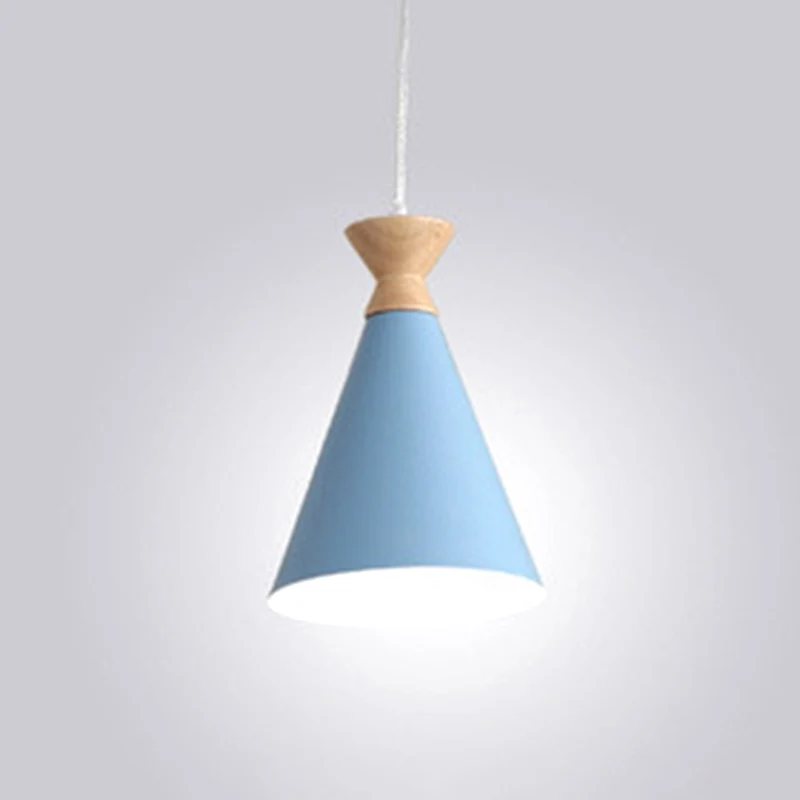Conische woonkamer hangende hanglamp van metaal, 1 lamp, Macaron-stijl, hangend plafondlicht Clearhalo