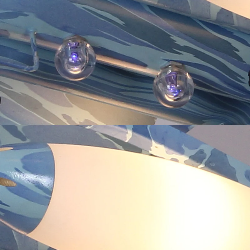 Coole gevechtsvliegtuig kroonluchter moderne metalen hanglamp blauw voor verpleegkamer Clearhalo