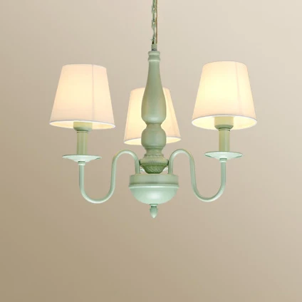 Coolie Shade volwassen slaapkamerkroonluchter metaalstof Macaron Loft hanglamp groen Clearhalo