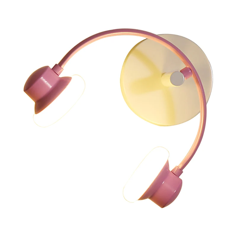 Creatieve hoofdtelefoon wandlampset acryl kinderslaapkamer LED-sconce verlichting blauw/roze Clearhalo