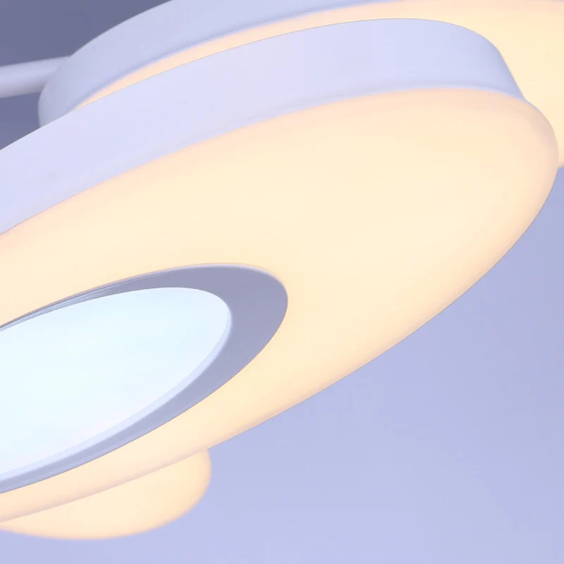 Creatieve ovale bloemblaadjeskroonluchter 9-kops 2-laags metalen hanglamp wit voor woonkamer Clearhalo