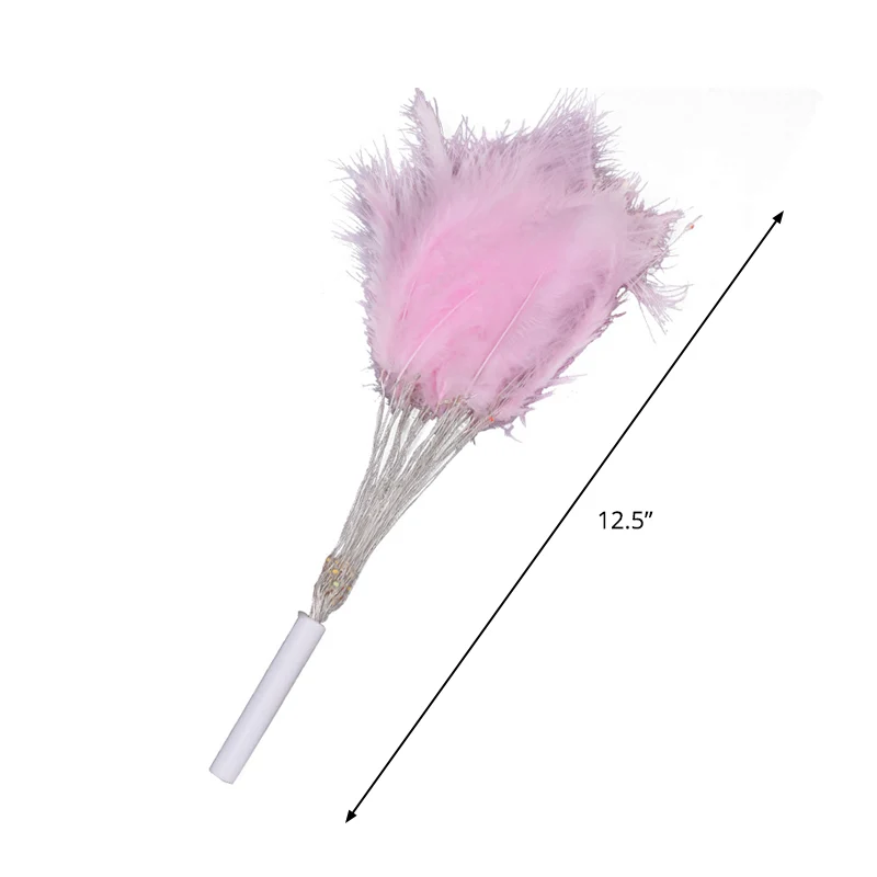 Creatieve vuurwerk-nachttafellamp Feather slaapkamer batterij/USB LED-bureaulamp roze, warm/meerkleurig licht Clearhalo