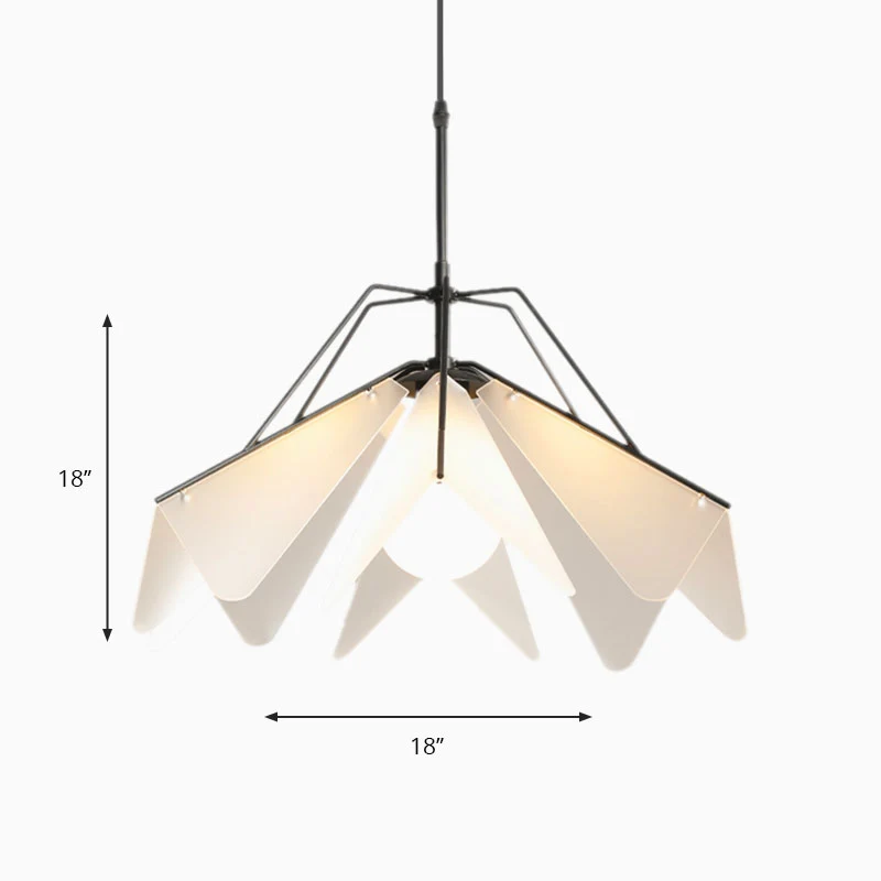 Creatieve witte hanglamp papier-vliegtuigvorm 1 licht acryl plafond hanglamp voor hotel Clearhalo