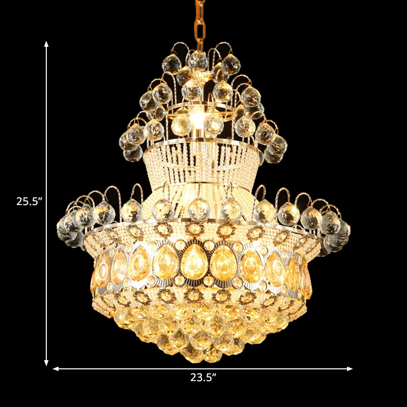 Creel Helder Kristallen Stands en Ballen Hanger Mid-Century 10 Lampen Eetkamer Kroonluchter Lamp Clearhalo