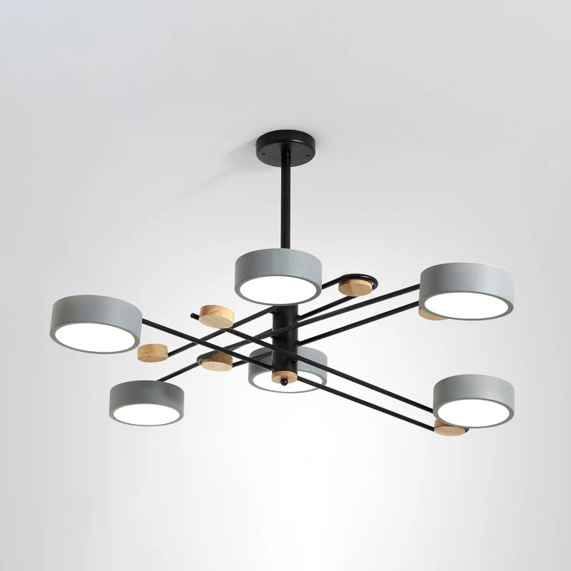 Criss-Cross LED-kroonluchter Nordic Novelty Metal 6-lichts woonkamer hanglamp Clearhalo